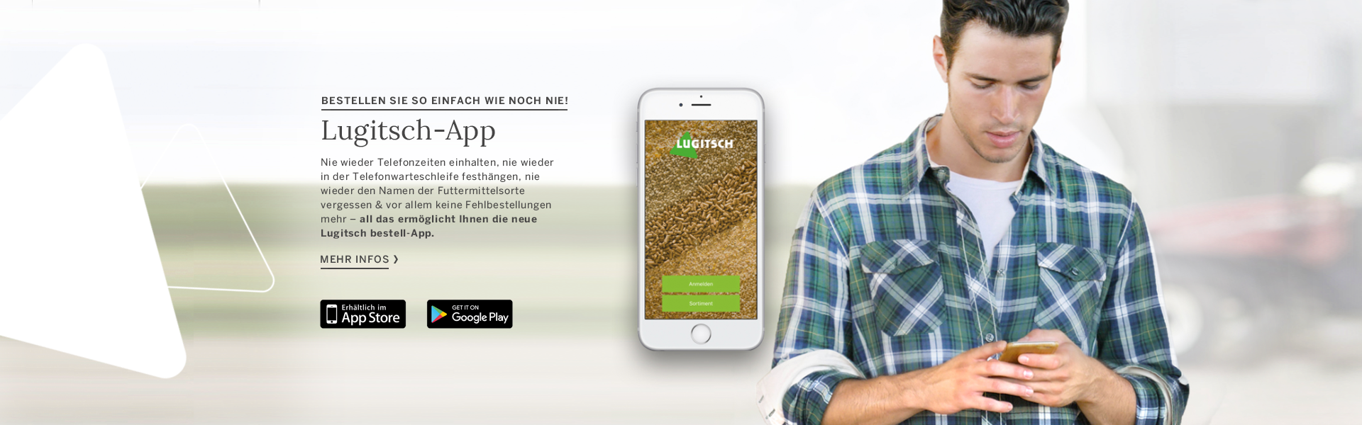 Lugitsch Futtermittel App für die einfache Bestellung von Futtermittel für Geflügel, Rind und andere Nutztiere
